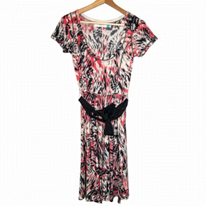 Anthropologie Sparrow Pink Black Tie Dye Midnight Safari Sweater Dress Size XS